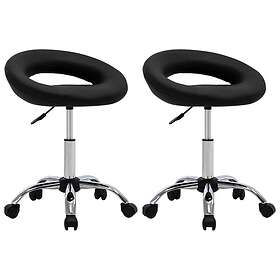 vidaXL Snurrbara matstolar 2 st svart konstläder 333278