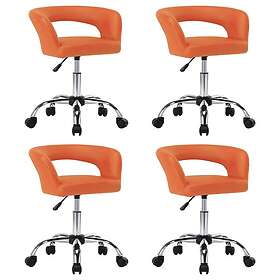 vidaXL Matstolar 4 st orange konstläder 3098653