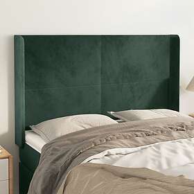 vidaXL Sänggavel med kanter mörkgrön 147x16x118/128 cm sammet 3119351
