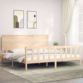 vidaXL Bed Frame med huvudgavel massivt trä 3193416