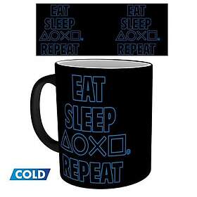 Change Abysse PLAYSTATION Mug Heat 320ml Eat Sleep Repeat