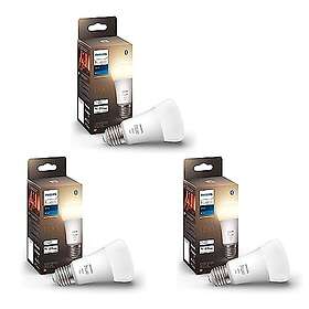 Philips Hue New White Smart Light Bulb 75W 1100 Lumen [E27 Edison Screw] 3-Pack