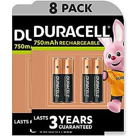 Duracell Rechargeable AAA 750 mAh 8-pack