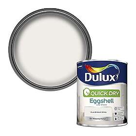 Dulux Quick Dry Eggshell Paint For Wood And Metal Pure Brilliant White 750ml