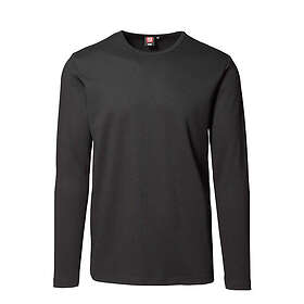 ID Åtsittande Långärmad T-shirt (Svart)