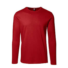 ID Åtsittande Långärmad T-shirt (Röd, L)