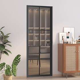 vidaXL Porte intérieure 76x201,5 cm svart ESG-glas och aluminium 350564