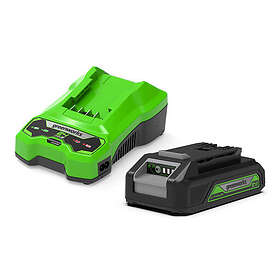 Greenworks GSK24B2 24V Kit med 1 st 2Ah batteri och laddare