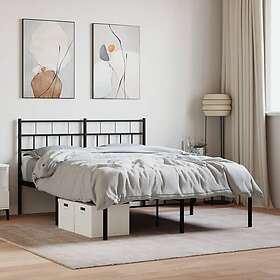 vidaXL Bed Frame med huvudgavel metall svart 150x200 cm 355661