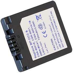 Batteriexperten Kompatibelt med Panasonic Lumix DMC-F1S, 3,6V (3,7V), 720 mAh