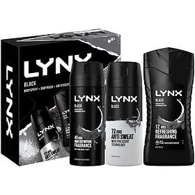 Lynx Black Body Wash, Deodorant Body Spray & Anti-Perspirant Gift Set