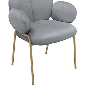 Loft24 Matsalsstol Iwama, 2 st. Ljusgrå Sammet 62 83