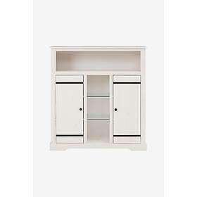 Loft24 Høy skänk Loki 2 dörrar Vit Furu 120 130