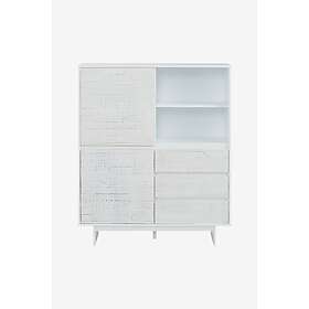 Loft24 Høy skänk Morgan 2 dörrar/3 skuffer Vit MDF 100 120