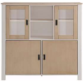 Loft24 Høy skänk Sansibar 2 dörrar Hvit/Brun 125 120