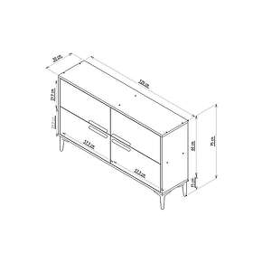 Hanah Home Tv-bänk Ivory Safir Ek 120 30
