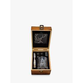 The Just Slate Company Stag Glass Whisky Tumbler & Coaster Gift Set