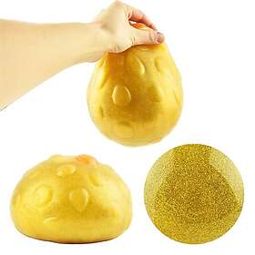 Robetoy Guld Squishboll med Glitter, 15 cm
