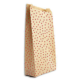 Clairefontaine Papirpose 11x21x5cm kraft m/hjerter (50)