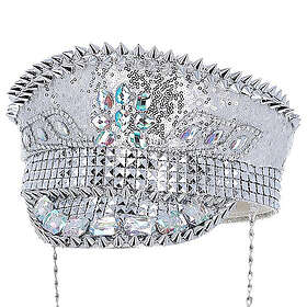 Kaptenshatt Paljetter och Nitar Silver