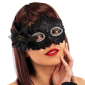 Venetiansk Ögonmask Damast Svart