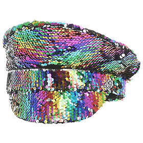 Kaptenshatt Paljetter Rainbow