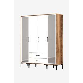 Hanah Home Garderob Kumar Valnöt Vit 160 48