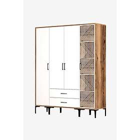 Hanah Home Garderob Kurak Valnöt Vit 160 48