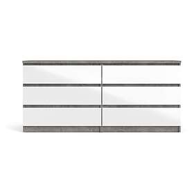 Nordform Byrå med 6 lådor Naia Oxidgrå Vit högblank