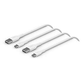 Belkin BoostCharge USB-C till USB-A 1m, 2 pack Vit CAB001bt1MWH2PK