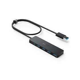Anker 4-Port USB 3,0 Ultra Slim Data-Hubb Svart