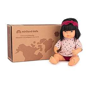 Miniland dockor presentset: 38 cm plus asiatisk babydocka i Dune, flerfärgad, 31219