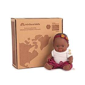 Miniland Gåva Set Dolls 31214: 21cm Afrikansk Baby Doll Plus Dune-set, Multifärg