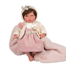 ARIAS DOM Reborn 40cm Chloe Rosa med Hår & Teppe