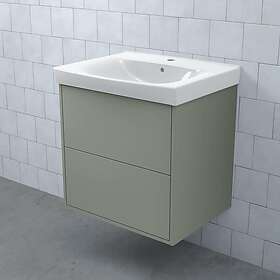 Björbo Badrum Tvättställsskåp MEJDA Hög Kommod 60-45 Slät Mossgrön MK4S76