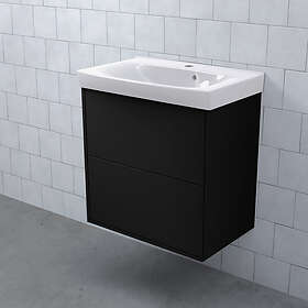 Björbo Badrum Tvättställsskåp MEJDA Kompakt Hög Kommod 60-35 Slät Svart MK3S96