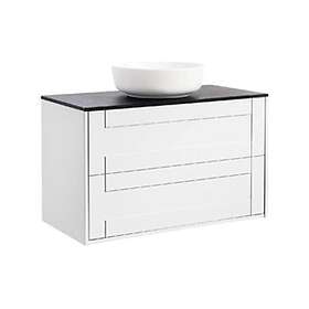 Alterna Tvättställsskåp Gabriella med Bänkskiva Kvartskomposit och 90Vitm Bs Sv+Ts Rundvit 8914501