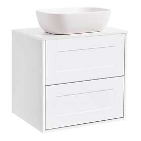 Alterna Tvättställsskåp Gabriella med Bänkskiva Kvartskomposit och Rektangulärt 60Vitm Bs Vit+Ts Rektvit 8914483