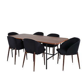 Venture Home Matgrupp Chicago med 6 Archie Stolar Uno Dining Table Black Walnut Veneer+Arch Chair GR22145