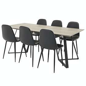 Venture Home Matgrupp Madde med 6 Pobbie Stolar Svart Malang Dining Table+Polar Chair GR540
