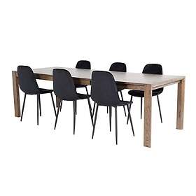 Venture Home Matgrupp Shy med 6 Phoi Stolar SliderExtentionTable-SmokedOak+PolarDiamondDiningChair GR20565