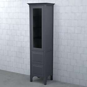 Björbo Badrum Högskåp Saga Vitrinlucka Harv Stålblå 2 Lådor Vänster SHV4H8V