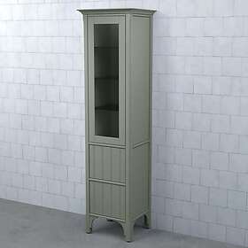 Björbo Badrum Högskåp Saga Vitrinlucka Pärlspont Mossgrön 2 Lådor Vänster SHV4P7V