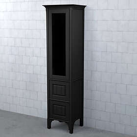 Björbo Badrum Högskåp Saga Vitrinlucka Rampärlspont Svart 2 Lådor Höger SHV4R9H