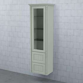 Björbo Badrum Högskåp Valhall Vitrinlucka med Två Lådor 2 Lindblomsgrön Vänster VH56VLV