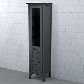 Björbo Badrum Högskåp Saga Vitrinlucka Rampärlspont Antracit 2 Lådor Höger SHV4R3H