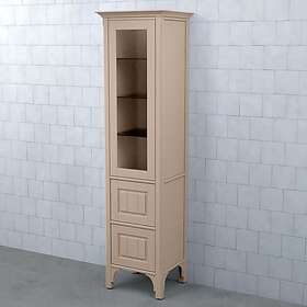 Björbo Badrum Högskåp Saga Vitrinlucka Rampärlspont Gammalrosa 2 Lådor Vänste SHV4R4V