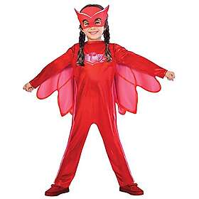 Amscan 9902948 – Barndräkt PJ Masks uggla, jumpsuit och mask, superhjältar, röd