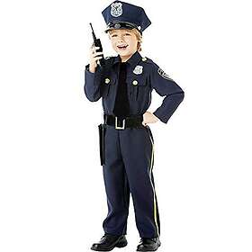 Amscan 999664 klassisk blå poliskostym med hatt – ålder 4–6 år – 1 styck