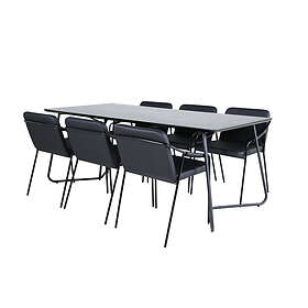 Venture Home Matgrupp Annika matbord och Tjärö matstol Svart Pippi Dining Table Black Veneer+Tvist Chair GR22327